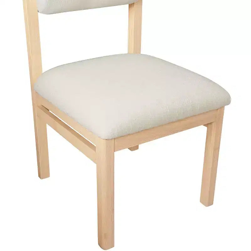Chaise de salle à manger tapissée en tissu texturé lin
