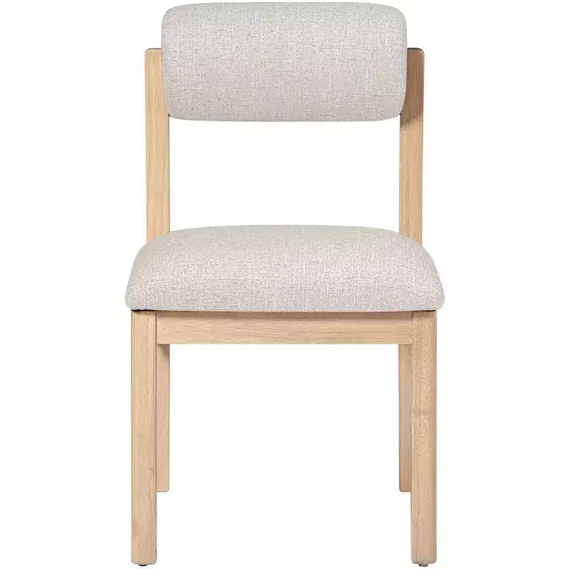 Chaise de salle à manger tapissée en tissu texturé lin