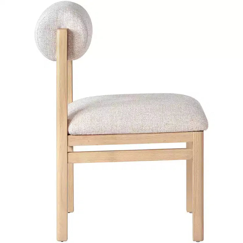 Chaise de salle à manger tapissée en tissu texturé lin