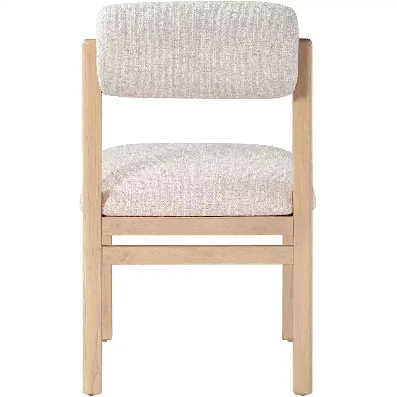 Chaise de salle à manger tapissée en tissu texturé lin