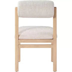 Chaise de salle à manger tapissée en tissu texturé lin