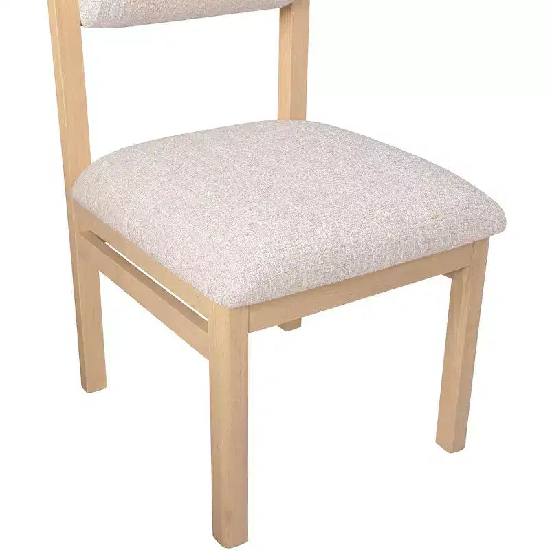 Chaise de salle à manger tapissée en tissu texturé lin