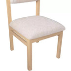 Chaise de salle à manger tapissée en tissu texturé lin