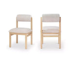 Meridian Furniture,Roundhill Linen Textured Fabric Upholstered Dining Chair, Set of 2