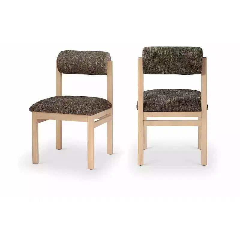 Chaise de salle à manger tapissée en tissu texturé lin