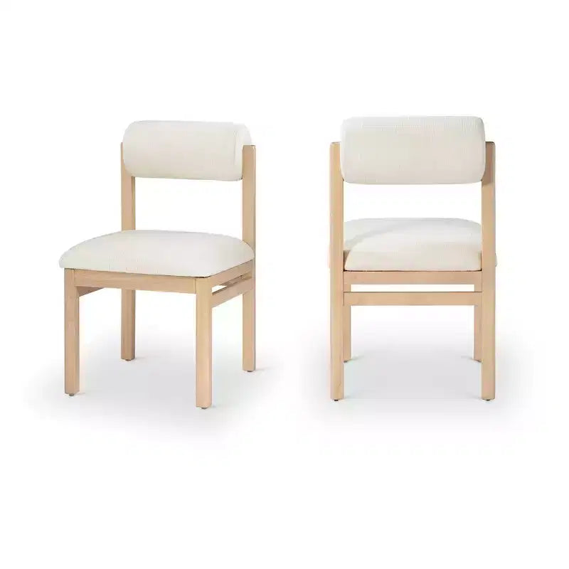 Chaise de salle à manger tapissée en tissu texturé lin