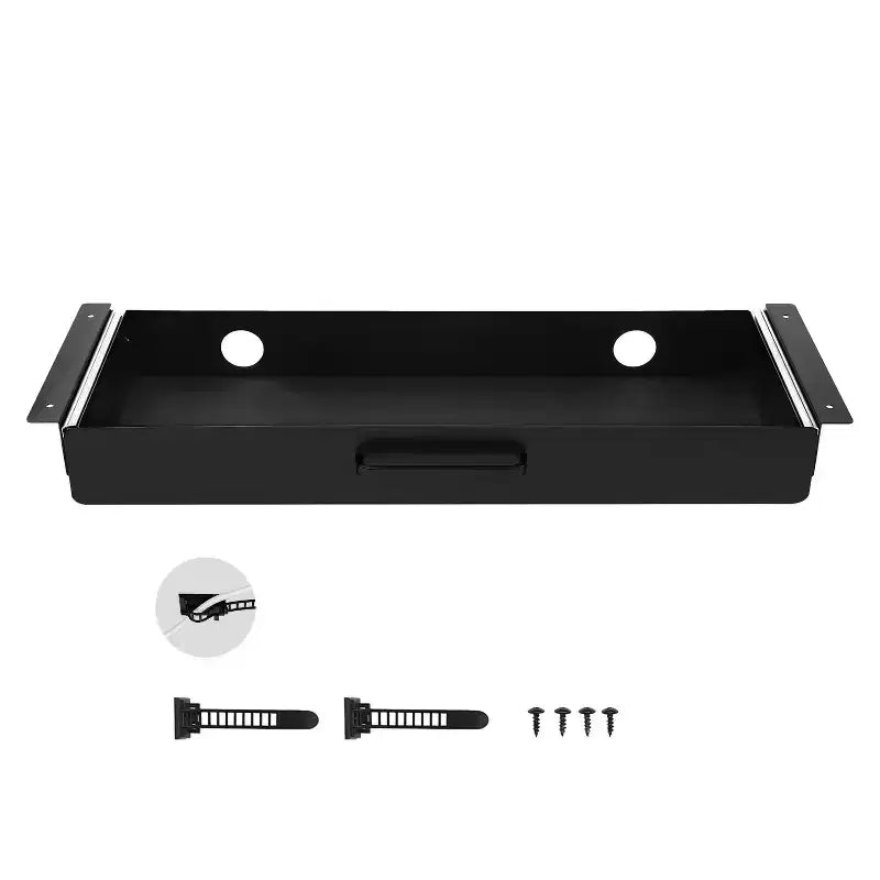 VEVOR 22 Wide Under Desk Drawer Slide Out, Under Desk Mounted Pull-out Drawer Attachment, Hidden Desktop Storage Organizer, 25x9x3 in, Black