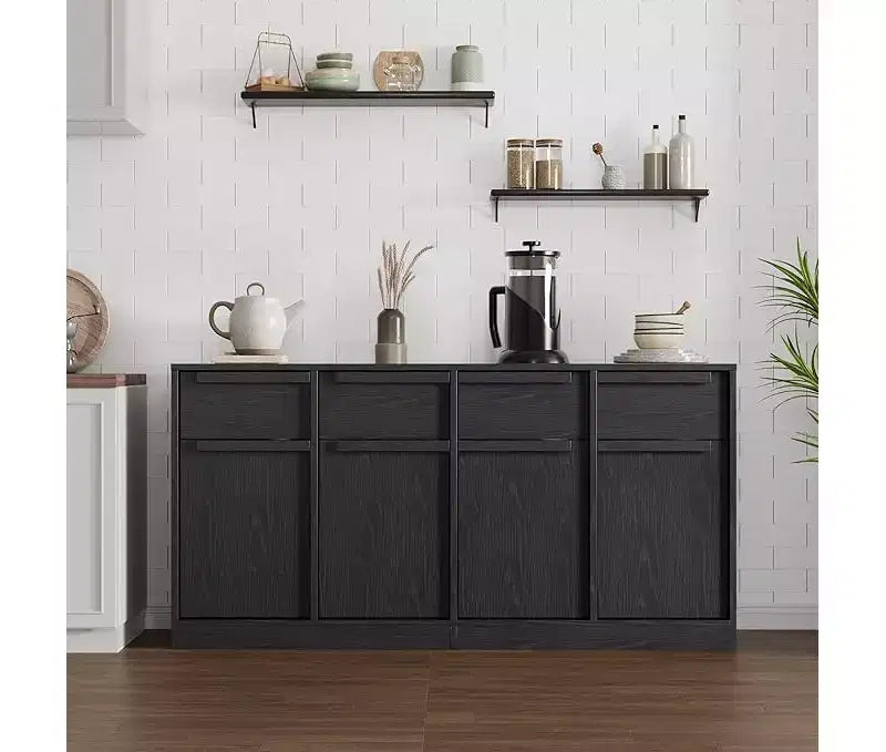 Bahut avec tiroirs, grand buffet à café avec rangement, buffet moderne en bois pour cuisine et salle à manger