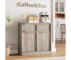 Bahut avec tiroirs, grand buffet à café avec rangement, buffet moderne en bois pour cuisine et salle à manger