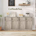 Bahut avec tiroirs, grand buffet à café avec rangement, buffet moderne en bois pour cuisine et salle à manger