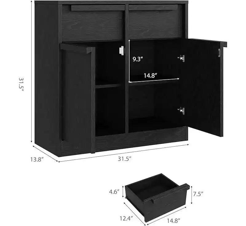 Bahut avec tiroirs, grand buffet à café avec rangement, buffet moderne en bois pour cuisine et salle à manger