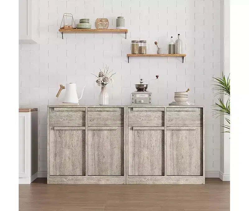 Bahut avec tiroirs, grand buffet à café avec rangement, buffet moderne en bois pour cuisine et salle à manger