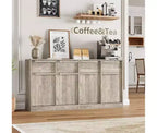 Bahut avec tiroirs, grand buffet à café avec rangement, buffet moderne en bois pour cuisine et salle à manger