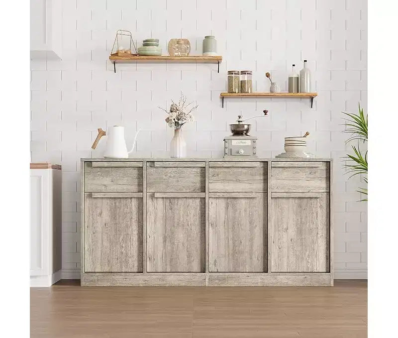 Bahut avec tiroirs, grand buffet à café avec rangement, buffet moderne en bois pour cuisine et salle à manger