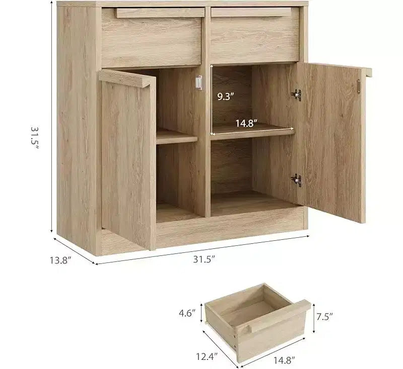 Bahut avec tiroirs, grand buffet à café avec rangement, buffet moderne en bois pour cuisine et salle à manger