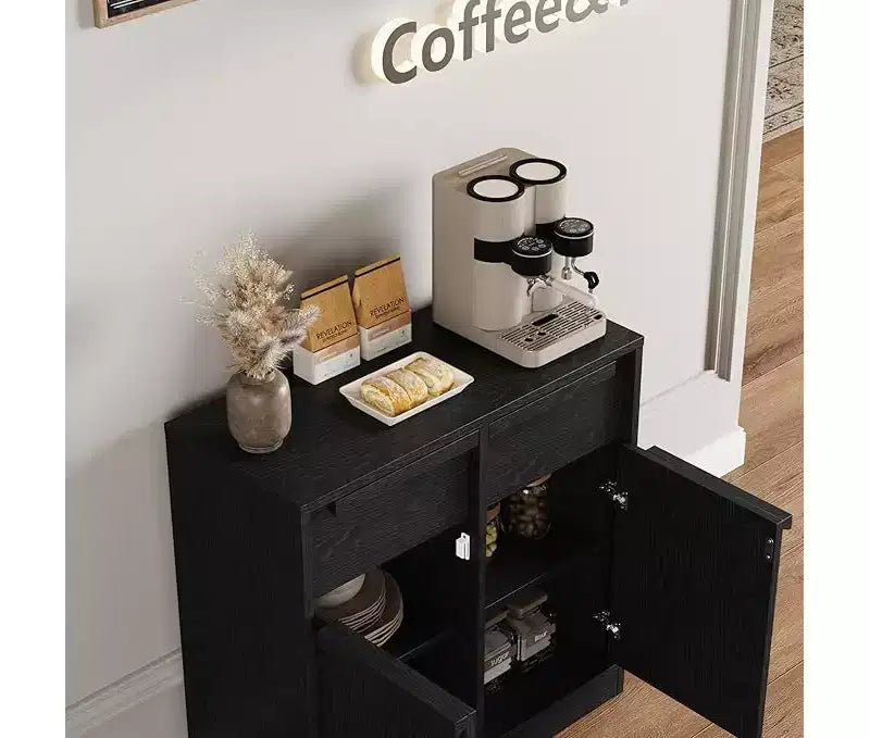 Bahut avec tiroirs, grand buffet à café avec rangement, buffet moderne en bois pour cuisine et salle à manger