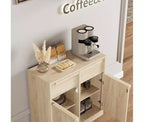 Bahut avec tiroirs, grand buffet à café avec rangement, buffet moderne en bois pour cuisine et salle à manger