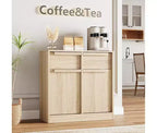 Bahut avec tiroirs, grand buffet à café avec rangement, buffet moderne en bois pour cuisine et salle à manger
