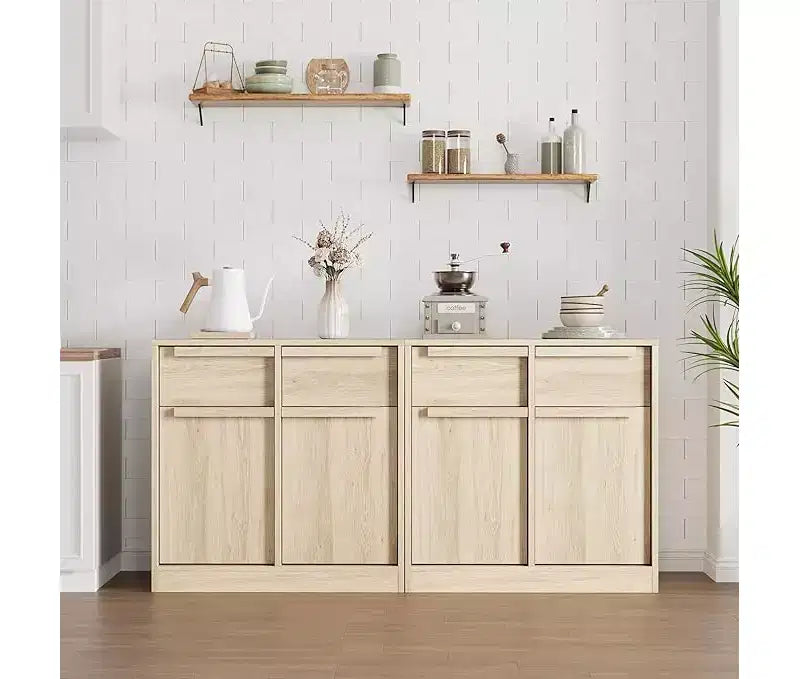 Bahut avec tiroirs, grand buffet à café avec rangement, buffet moderne en bois pour cuisine et salle à manger