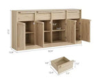 Bahut avec tiroirs, grand buffet à café avec rangement, buffet moderne en bois pour cuisine et salle à manger