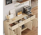 Bahut avec tiroirs, grand buffet à café avec rangement, buffet moderne en bois pour cuisine et salle à manger