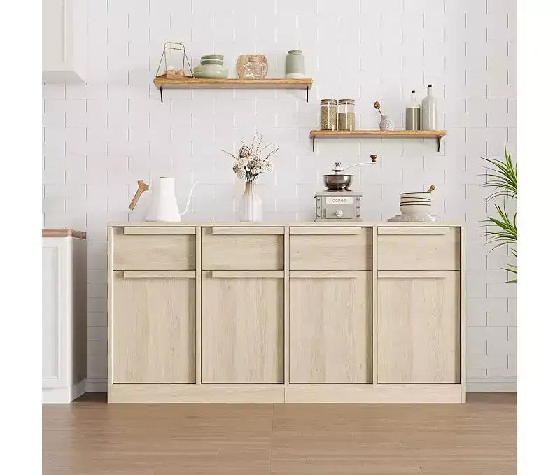 Bahut avec tiroirs, grand buffet à café avec rangement, buffet moderne en bois pour cuisine et salle à manger