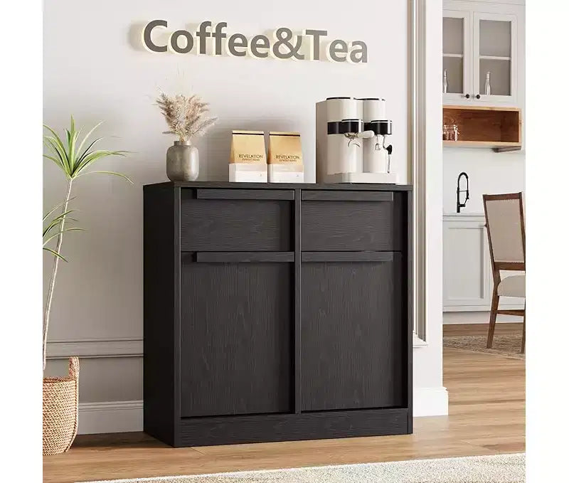 Bahut avec tiroirs, grand buffet à café avec rangement, buffet moderne en bois pour cuisine et salle à manger