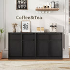 Bahut avec tiroirs, grand buffet à café avec rangement, buffet moderne en bois pour cuisine et salle à manger