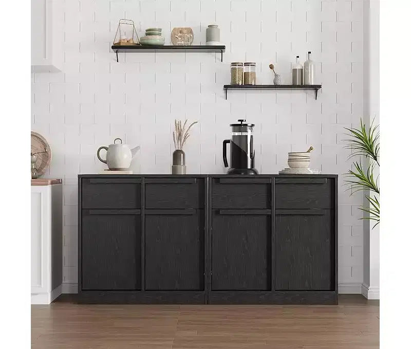 Bahut avec tiroirs, grand buffet à café avec rangement, buffet moderne en bois pour cuisine et salle à manger