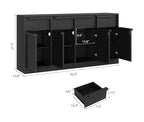 Bahut avec tiroirs, grand buffet à café avec rangement, buffet moderne en bois pour cuisine et salle à manger