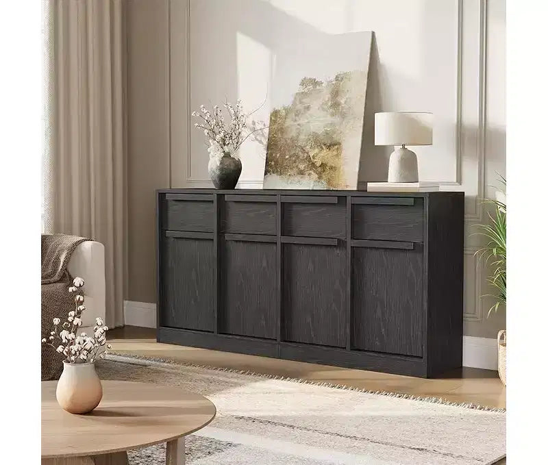 Bahut avec tiroirs, grand buffet à café avec rangement, buffet moderne en bois pour cuisine et salle à manger