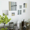 Wall Mirror Set of 7 Transparent Glass Small Decorative Inlays