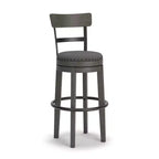 Caitbrook Barstool Gray - Signature Design by Ashley: Antiqued Finish, Swivel, Nailhead Trim
