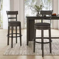 Tabouret de bar Gris : Finition vieillie, Pivotant, Clous décoratifs