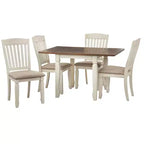 Buylateral 5pc Maryland Farmhouse Extendable Dining Set Walnut/White