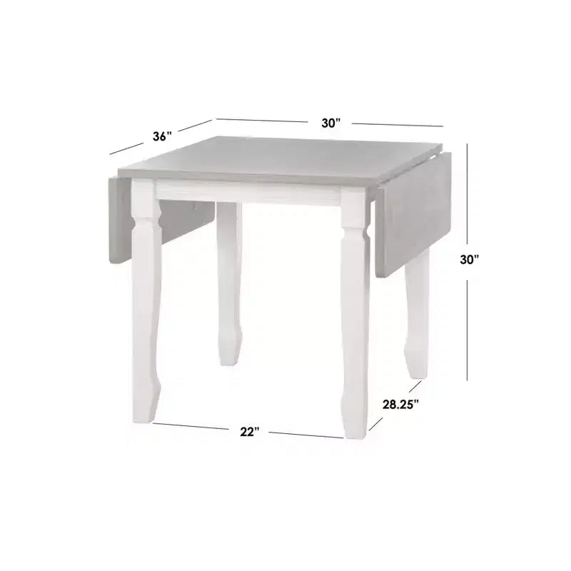 Ensemble de salle à manger extensible 5 pièces style ferme noyer/blanc