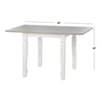 Ensemble de salle à manger extensible 5 pièces style ferme noyer/blanc
