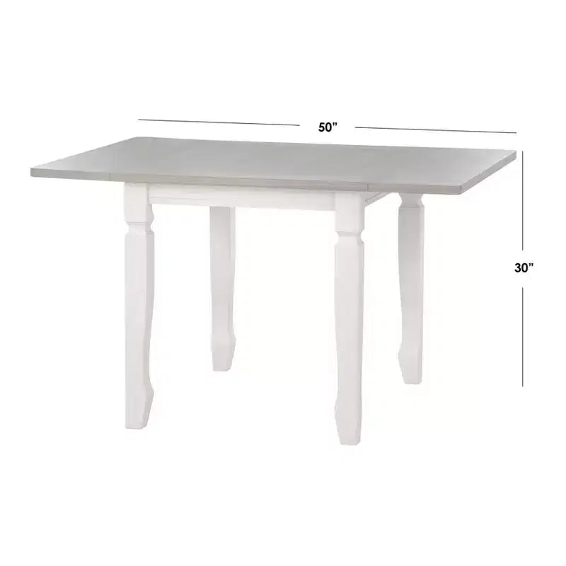 Ensemble de salle à manger extensible 5 pièces style ferme noyer/blanc