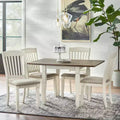 Ensemble de salle à manger extensible 5 pièces style ferme noyer/blanc