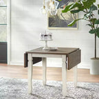 Ensemble de salle à manger extensible 5 pièces style ferme noyer/blanc