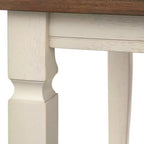 Ensemble de salle à manger extensible 5 pièces style ferme noyer/blanc