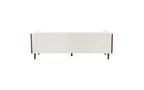 Canapé 3 places capitonné en tissu/bouclette contemporain 228 cm beige/bouclette