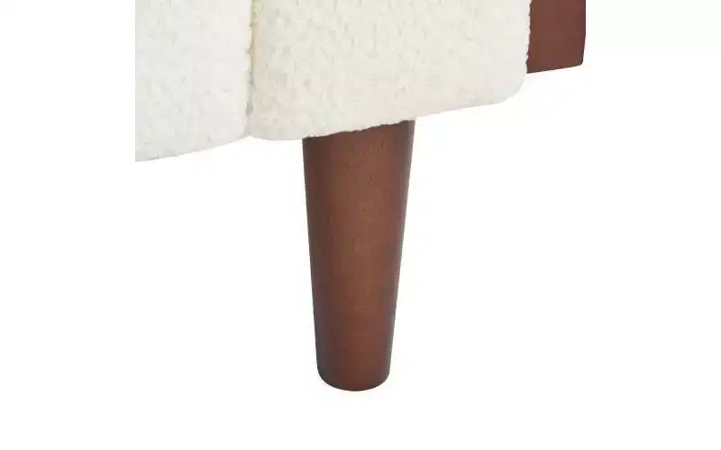 Canapé 3 places capitonné en tissu/bouclette contemporain 228 cm beige/bouclette