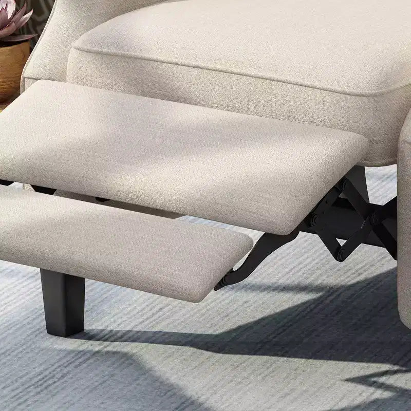 Fauteuil inclinable traditionnel à oreilles : Dossier inclinable, capitonné, cadre en contreplaqué