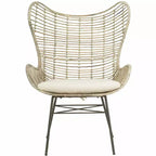 Malia Rattan Wingback Armchair - ACH6500 - White/Grey White Wash - Safavieh
