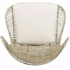 Fauteuil à oreilles en rotin - Blanc/Gris blanchi