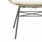 Fauteuil à oreilles en rotin - Blanc/Gris blanchi