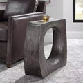 Table d'appoint industrielle antique en argent, 24 x 8 1/2, avec cadre sculptural pour salon, chambre à coucher, chevet, entrée