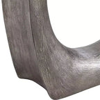 Table d'appoint industrielle antique en argent, 24 x 8 1/2, avec cadre sculptural pour salon, chambre à coucher, chevet, entrée