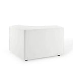 Banc moderne en cuir véritable avec piètement en métal en forme de X